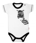 Body krátký rukáv Baby Nellys, Zebra - bílé, vel. 62 (2-3m)