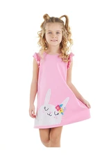 Denokids Fancy Rabbit Cotton Girls' Pink Dress