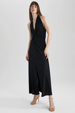 DEFACTO V Neck Maxi Short Sleeve Dress