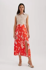 DEFACTO A Cut Flower Normal Waist Midi Skirt