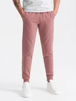 Ombre Men's BASIC cotton jogger sweatpants - dark pink