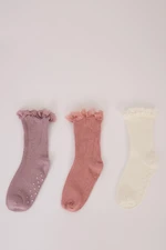 DEFACTO Baby Girl Seamless 3-Pack Cotton Long Socks