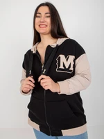 Black and beige hoodie plus size