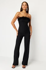 Trendyol Black Wide Leg Knitted Woven Jumpsuit