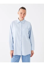 LC Waikiki Shirt Collar Plain Long Sleeve Oversize Women's Tunic