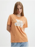 Orange T-shirt with print Pieces Tamaris - Women