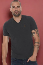 T8568 DEWBERRY V-NECK MEN'S T-SHIRT-DARK ANTHRACITE