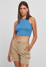 Women's top with cropped ribs horizon blue