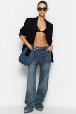 Trendyol Blue Low Waist Wide leg Jeans