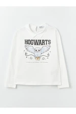 LC Waikiki Girls Shirt Collar Harry Potter Printed Long Sleeve Girls T-Shirt