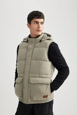 DEFACTO Water Repellent Regular Fit Detachable Hooded Zippered Pocket Puffer Vest