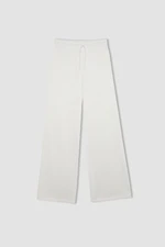 DEFACTO Standard Fit Basic Straight Elastic Waist Wide Leg Long Thick Fabric Jogger Sweatpants