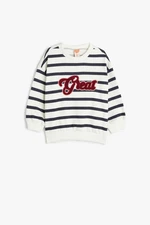 Koton Navy Blue Striped Baby Girl Sweatshirt