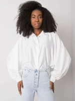 Women's shirt blouse with loose sleeves - white