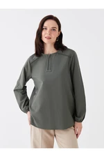 LC Waikiki Crew Neck Embroidered Long Sleeve Women's Blouse