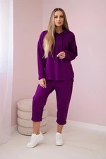 Set Punto Milano winter hoodie + trousers dark purple