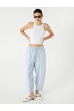 Koton Carrot Cut Trousers with Pockets and Tie Waist Viscose