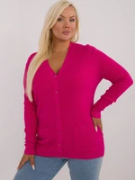 Plus size fuchsia sweater with buttons