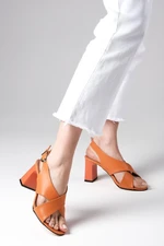 Mio Gusto Mia Women's Orange Heeled Sandals