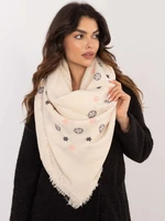 Light beige women's scarf with print