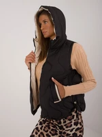 Black down vest with cuffs