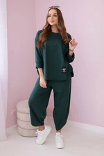 Dark green cotton tracksuit