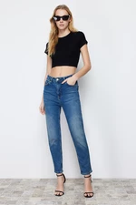 Trendyol Blue High Waist Slim Mom Jeans