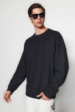 Trendyol Anthracite Basic Oversize/Wide Cut Soft Brushed Thessaloniki Sweatshirt