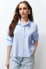 Trendyol Light Blue Aerobin Fabric Regular Regular Fit Woven Shirt