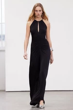 Trendyol Limited Edition Black A-Cut Window/Cut Out Detailed Evening Long Evening Dress