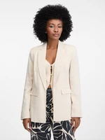 Creamy women's blazer with linen blend ORSAY