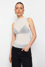 Trendyol Ecru Sheer Look Knitwear Blouse