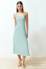 Trendyol Mint A-line Midi Strappy Woven Dress