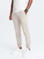 Ombre Men's structured knit sweatpants - light beige