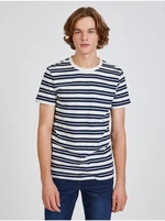 Blue and White Mens Striped T-Shirt Tom Tailor Denim - Men