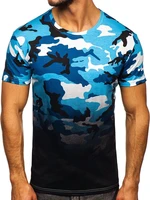 Tricou cu imprimeu albastru army Bolf S808