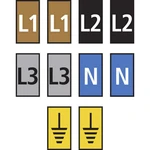 HellermannTyton WIC2-L1,L2,L3,N,Earth-PA66-MIX označovací klip na káble Odtlačok (Káblový značkovač) Erde  561-02300