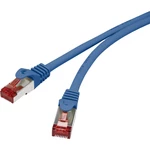 Renkforce RF-3301788 RJ45 sieťové káble, prepojovacie káble CAT 6 S/FTP 25.00 cm modrá s ochranou, pozlátené kontakty, s