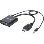 Manhattan 151559 HDMI / jack / VGA adaptér [1x HDMI zástrčka - 1x VGA zásuvka, jack zásuvka 3,5 mm] čierna  0.26 m