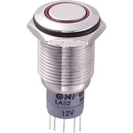 Tlačítkový spínač antivandal TRU COMPONENTS LAS2GQF-11ZE/R/12V/S/P, 250 V/AC, 3 A, nerezová ocel, 1 ks