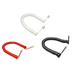 6FT 4-core Coiled Wire Phone Handset Cable Telephone Connection Line RJ9 1.85m/72.8in Black/Red White