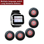 Restaurant Pager Wireless Waiter Calling System Watch Receiver Black Button Transmitter For Hookah Cafe Office