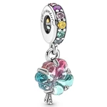 DIY Charm Togetherness Tree Murano Glass With Crystal Pendant 925 Sterling Silver Bead Fit Fashion Bracelet Bangle Jewelry