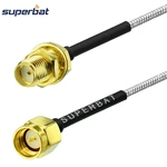 Superbat SMA Female Bulkhead to SMA Male Straight Coax Connector Adapter Pigtail Cable RG405 10cm Radios Antenna Wifi