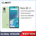 Cubot Note 30 Android 12 Smartphone Octa Core 4GB+64GB(256GB Extended) Mobile Phone 6.517Inch Dual SIM 4000mAh 20MP Camera Phone