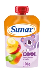 SUNAR Cool ovocná kapsička hruška, banán, mango 12m+ 120 g