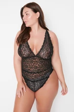 Trendyol Curve Black Lace Snap Fastener Body