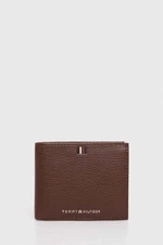 Kožená peňaženka Tommy Hilfiger pánska,hnedá farba,AM0AM11855