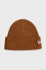 Čepice New Era Cuff Beanie hnědá barva, z tenké pleteniny, 60364240