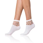 Bellinda 
TRENDY COTTON SOCKS - Women's socks with decorative trim - white